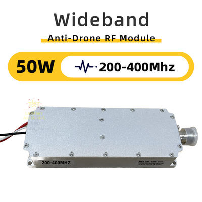 Αγορά 50W Αντι-FPV Μονάδα 200-400MHz. Προσαρμόσιμη συχνότητα UAV & FPV Blocker. Υψηλής ισχύος υποστολή σήματος drone, συμπαγής σχεδιασμός, αποτελεσματική διάχυση θερμότητας για συστήματα anti-drone. διαδικτυακή κατασκευή