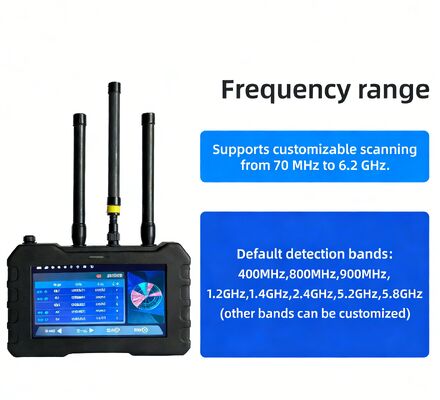 Αγορά 70-6200mhz ανιχνευτής FPV Ανίχνευση και Λήψη Μετάδοσης Βίντεο Σύστημα κατά των drones Ladaksy L04 ανιχνευτής drones σύστημα άμυνας drones σύστημα ασφαλείας drones διαδικτυακή κατασκευή