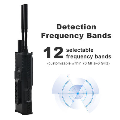 Αγορά Χονδρικός ανιχνευτής μη επανδρωμένων αεροσκαφών με πλήρες φάσμα 70MHz 6GHz, εμβέλεια ανίχνευσης 1,52 χλμ και 12 προεπιλεγμένες ζώνες για μη επανδρωμένα αεροσκάφη βιομηχανικής και FPV διαδικτυακή κατασκευή